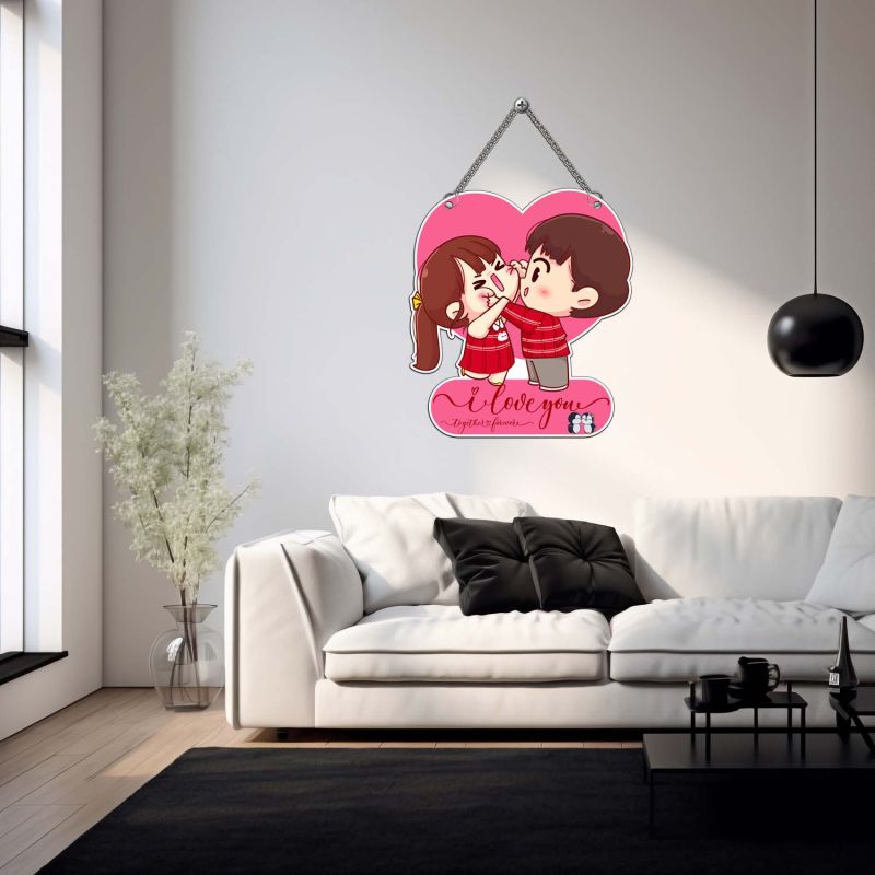 GIFTMEBAZAR Romantic Couple Wall Hanging Decoration Wall Art Home Decor Gift For Valentines Day, Anniversary, Birthday, Husband Wife, Girlfriend Boyfriend